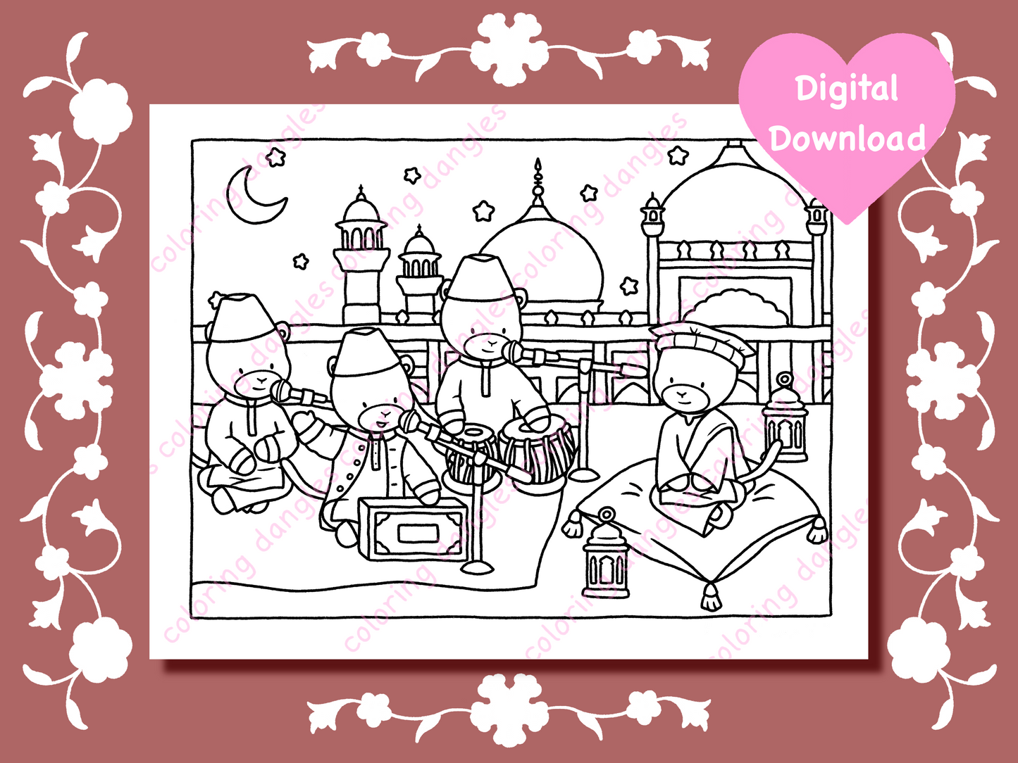 Pakistan Coloring Page - Digital Download